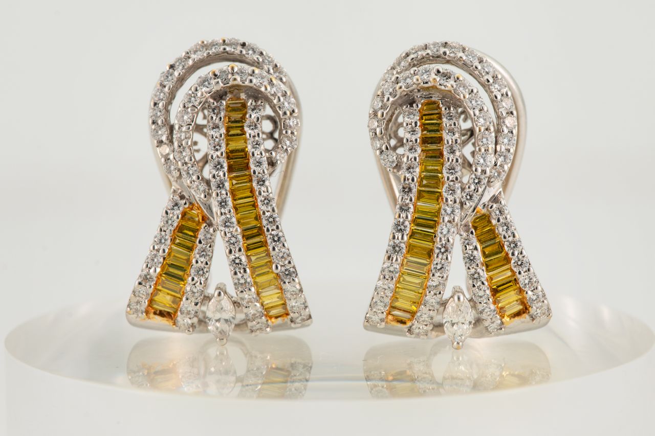 Golden Cascade Diamond Studs