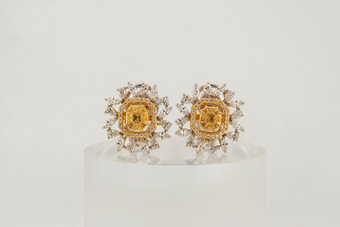 Golden Halo Diamond Studs