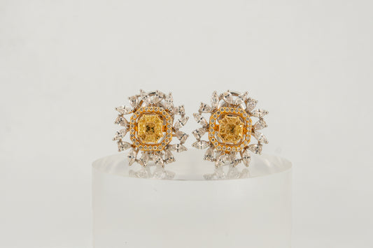 Golden Halo Diamond Studs