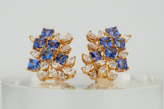 Azure Tanzanite Diamond Studs