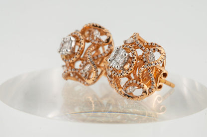 Rosette Lace Diamond Studs