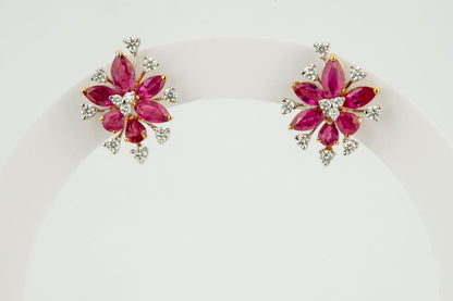 Celeste Ruby Diamond Studs