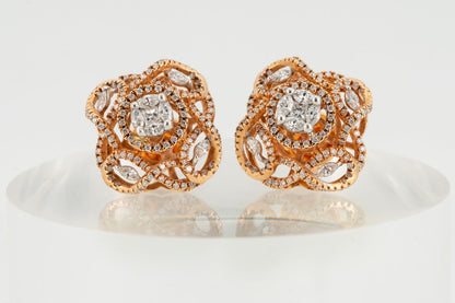 Rosette Lace Diamond Studs