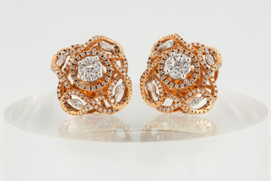 Rosette Lace Diamond Studs