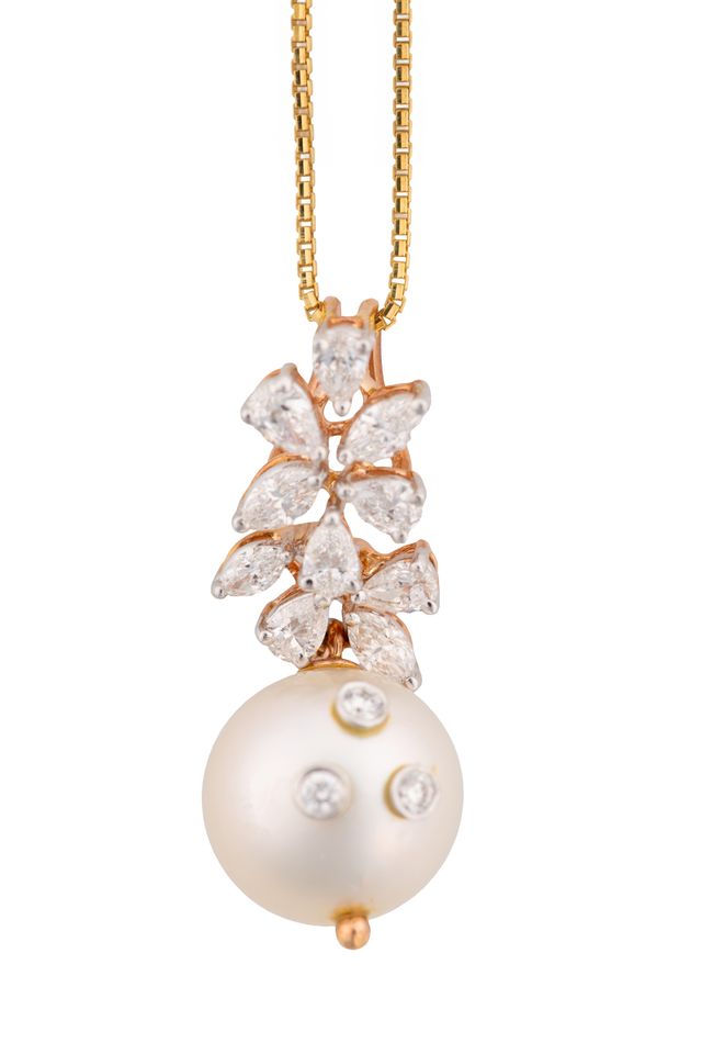 Pearl Cascade Diamond Pendant