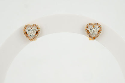 Paired Heart Diamond Studs