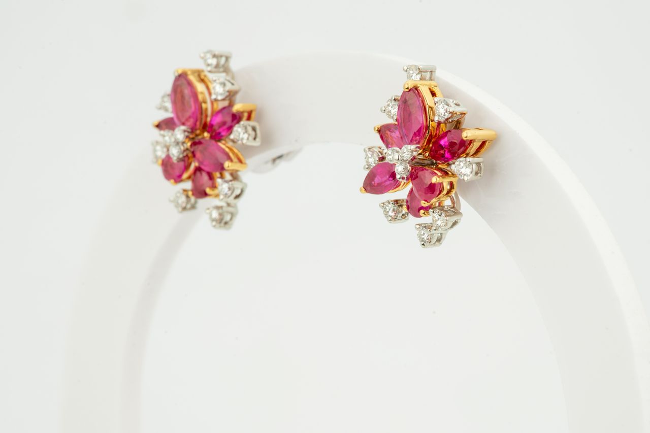 Celeste Ruby Diamond Studs